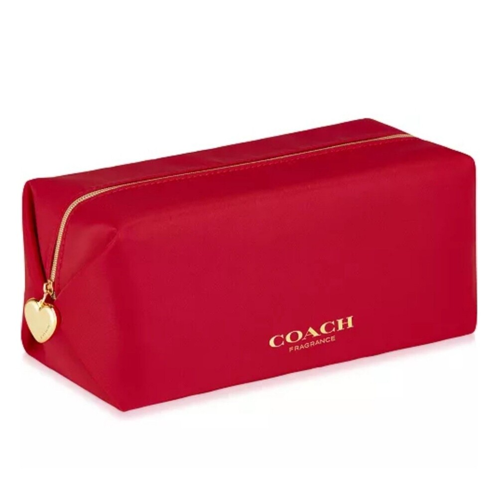 Coach red Toiletry makeup pouch New